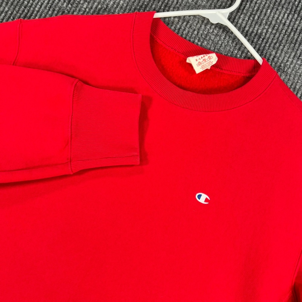 Champion Reverse Weave Warm Up Sweatshirt Mens XL Extra Large Red Long Sleeve